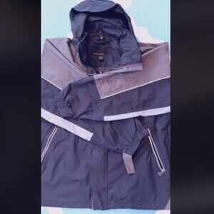 Men's Winter Jacket Waterproof 3-in-1 Detachable Fleece Liner Black Grey sz 2XL